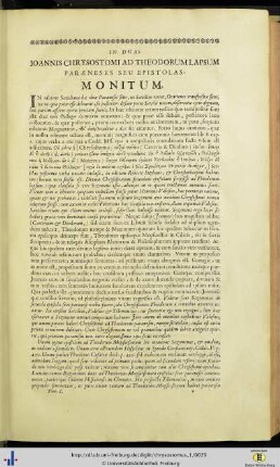 Ad Theodorum lapsum I et II.