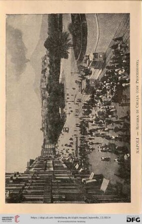 Napoli – Riviera di Chiaja (con Processione). – Rivière de Chiaja (avec procession). – “Riviera di Chiaia” (with Procession). – Riviera di Chiaia.