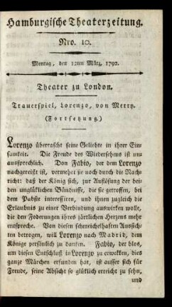 Nro 10. Montag, den 12ten März, 1792