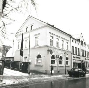 Reichenbach (Vogtland), Albertistraße 30. Wohnhaus mit Gaststätte "Kyffhäuser". 2. H. 19. Jh. Straßenansicht