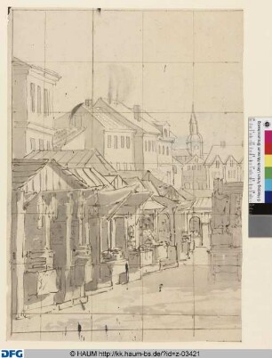 Marktplatz. Prospekt. Halbentwurf links