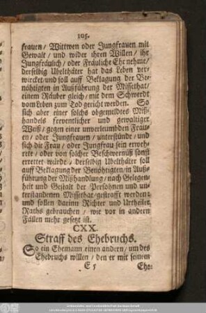 CXX. Straff des Ehebruchs.