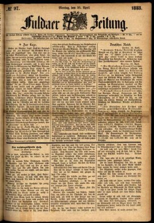 Ausgabe vom Montag, den 30. April 1883.