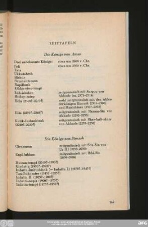 Zeittafeln
