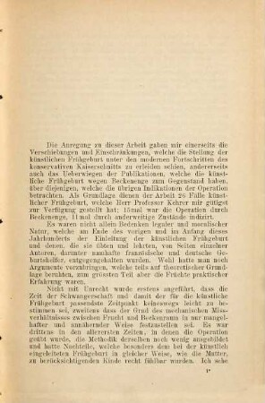 Über Indikationen und Wert der künstlichen Frühgeburt