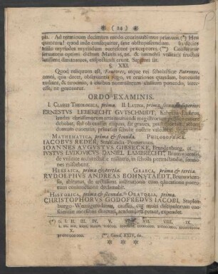 Ordo Examinis