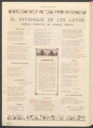 El estanque de los lotos : Versos inéditos de Amado Nervo