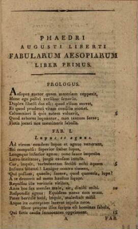 Phaedri Augusti Liberti Fabularum Aesopiarum Libri V : Et Novarum Fabularum Appendix
