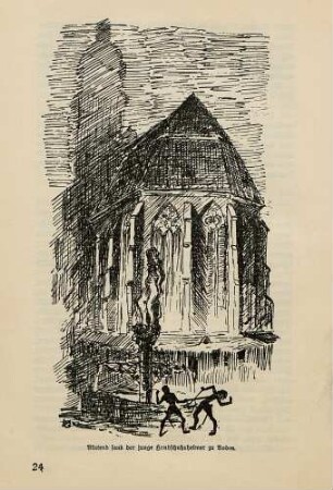 Zweikampf vor der Heiliggeistkirche in Heidelberg