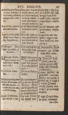 Dialogus decimus quartus = Das vierzehende Gespräch = Czternasta Rozmowa