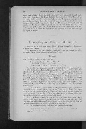 Versammlung zu Elbing. - 1448 Nov. 14.