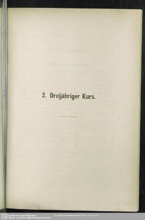 2. Dreijähriger Kurs