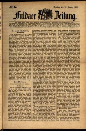Ausgabe vom Montag, den 22. Januar 1883.
