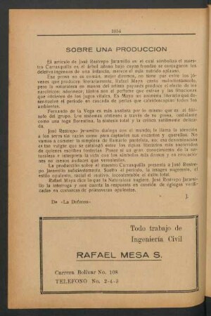 Sobre una producción