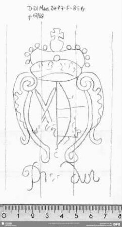 W-Dl-365 Wappen Kursachsen + "Dresden" / "ICF" in Schrifttafel