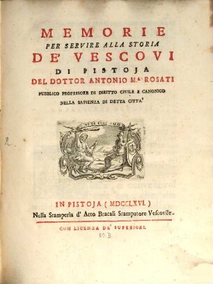 Memorie per servire alla storia de'Voscovi di Pistoja