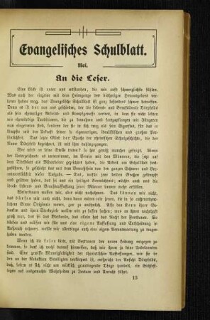 An die Leser