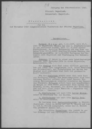 Degerloch: Pfarrbericht 1942