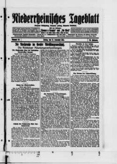 Niederrheinisches Tageblatt : Kempener Volkszeitung : Kempener Zeitung : Lobbericher Tageblatt : Heimatzeitung für den linken Niederrhein