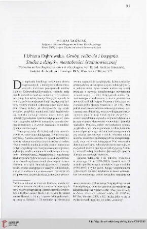 71: [Rezension von: Elżbieta Dąbrowska, Groby, relikwie i insygnia]