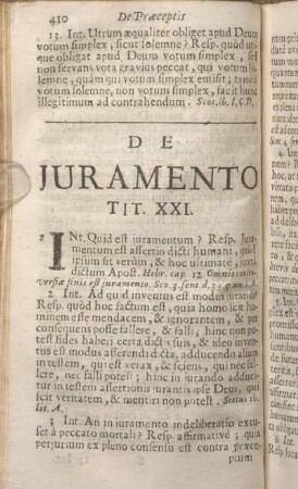 De Juramento. Tit. XXI.