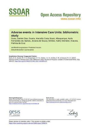 Adverse events in Intensive Care Units: bibliometric study