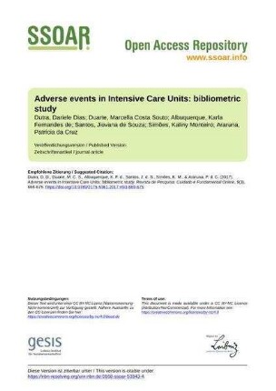 Adverse events in Intensive Care Units: bibliometric study
