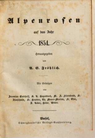 Alpenrosen : auf das Jahr ... 1854