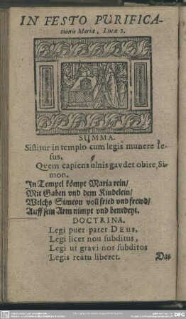 In Festo Purificationis Mariae, Lucae 2.