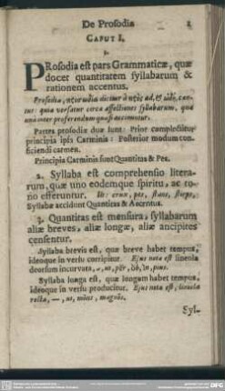 Caput I. De Prosodia