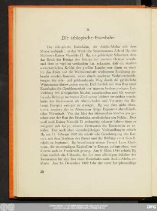 B. Die äthiopische Eisenbahn