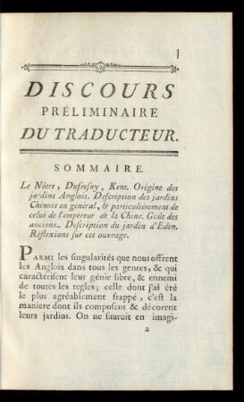 Discours Préliminaire Du traducteur.
