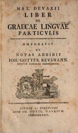 Devarii Liber de graecae linguae particulis