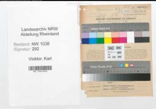 Entnazifizierung Karl Vicktor , geb. 19.02.1891 (Finanzbeamter)