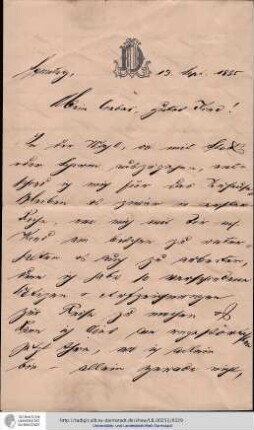 Brief vom 13.09.1885