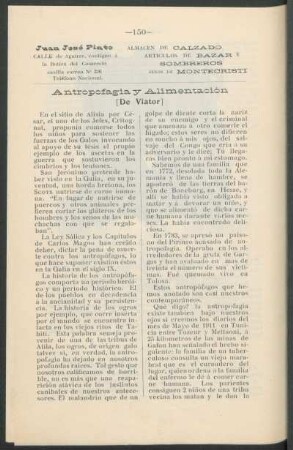 Antropofagia y alimentación : [De Viator]