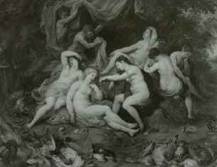 Diana und ihre Nymphen, von Satyrn belauscht