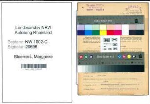 Entnazifizierung Margarete Bloemers, geb. 28.08.1907 (Buerovorsteherin)