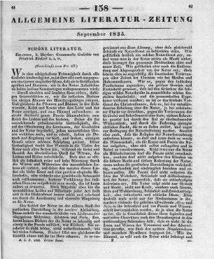 Rückert, F.: Gesammelte Gedichte. Erlangen: Heyder 1834 (Beschluss von Nr. 157.)