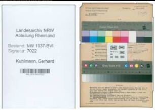 Entnazifizierung Gerhard Kuhlmann , geb. 05.09.1891 (Kaufmann)