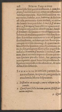 Summaria in tertiam partem huius tractatus ...