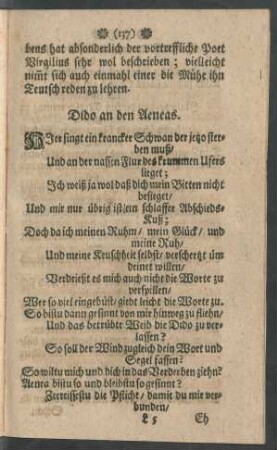 Dido an den Aeneas