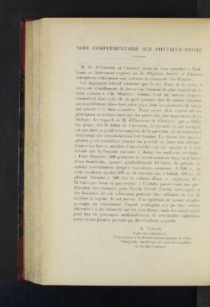 Note Complémentaire Sur Phytalus Smithi.