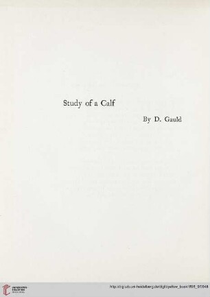Plate: Study of a calf, by D. Gauld