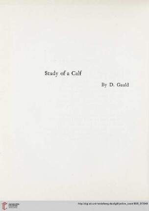 Plate: Study of a calf, by D. Gauld