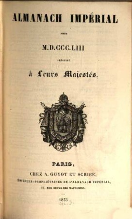Almanach impérial : annuaire. 1853