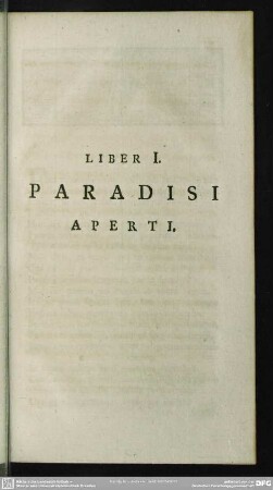Liber I. Paradisi Aperti