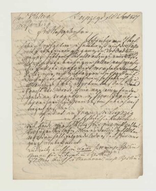 Brief von Johann August Gottlob Weigel an Joseph Heller