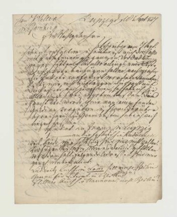 Brief von Johann August Gottlob Weigel an Joseph Heller