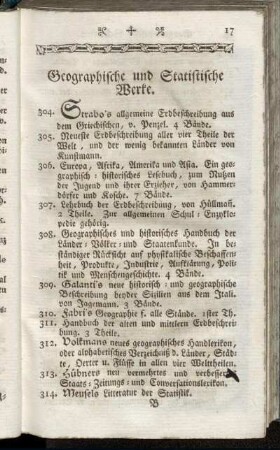 Geographische und Statistische Werke.